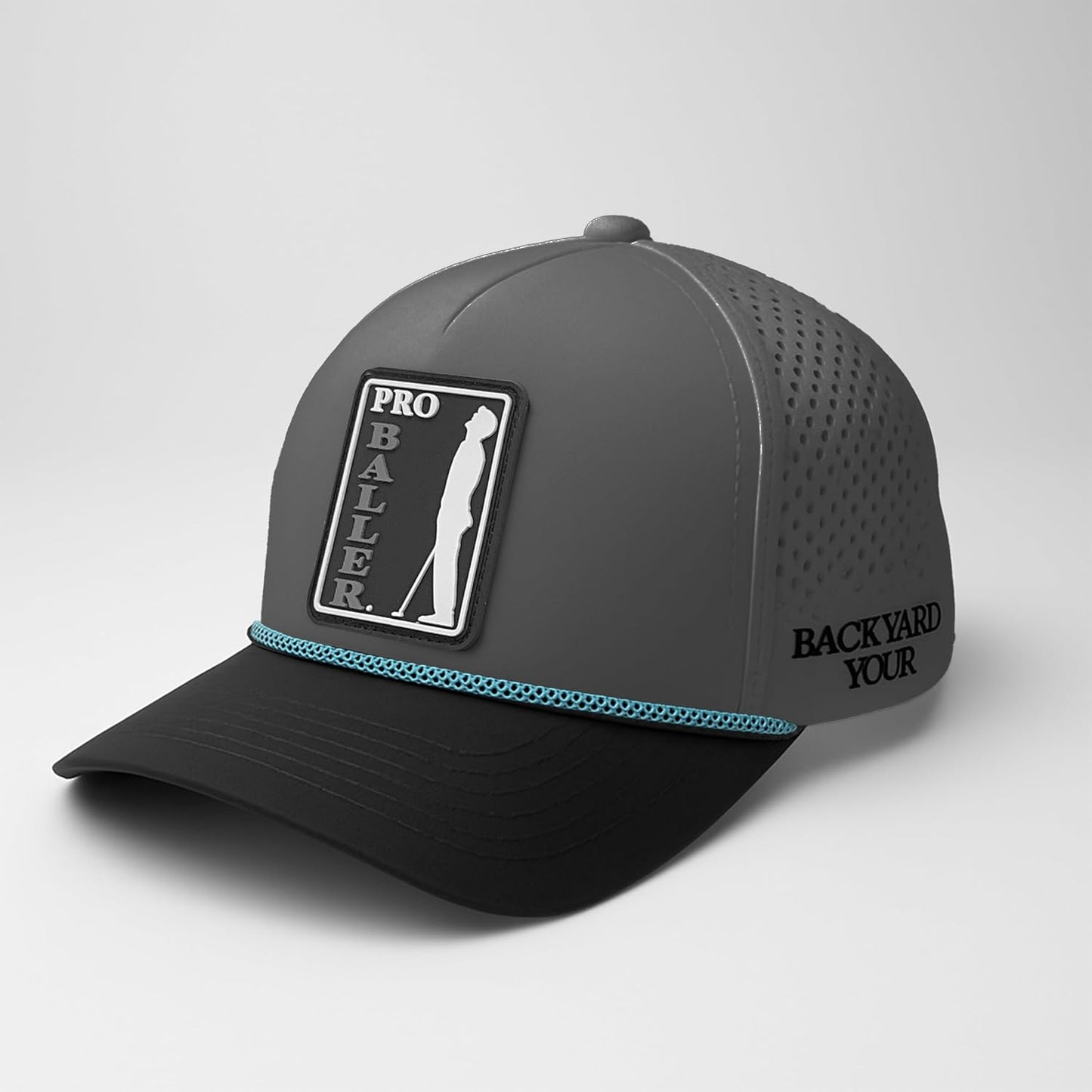 Pro Baller Golf Hat – Funny Snapback Trucker Cap with Silicone Patch, Embroidered Lettering, Breathable Adjustable Fit