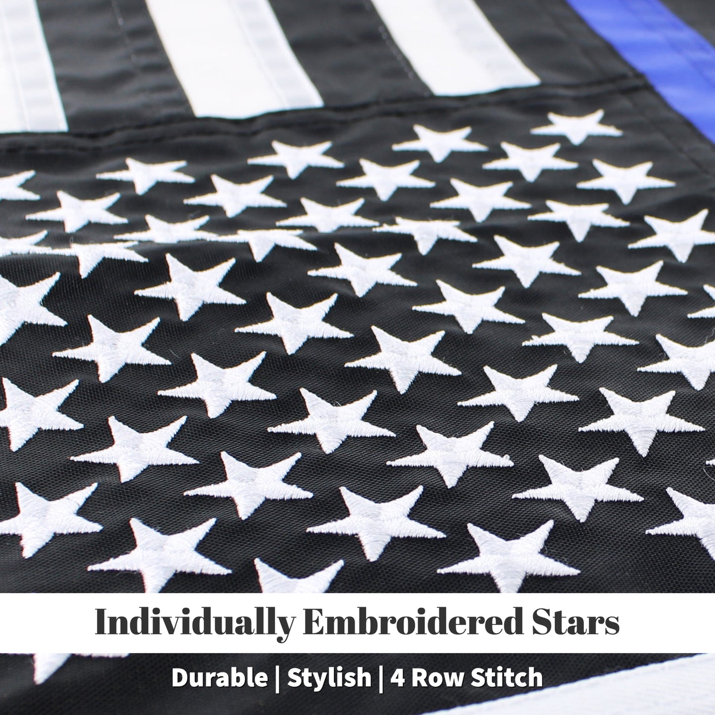 Police Boat Flag 12" x 18" Inch Blue Thin Line American Cabin Waterproof Embroidered Marine & Golf Cart Flags