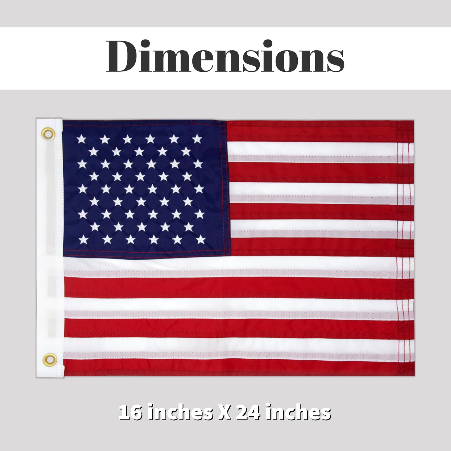 American USA Boat Flag 16" x 24" Cabin Waterproof Embroidered Marine & Golf Cart Flags