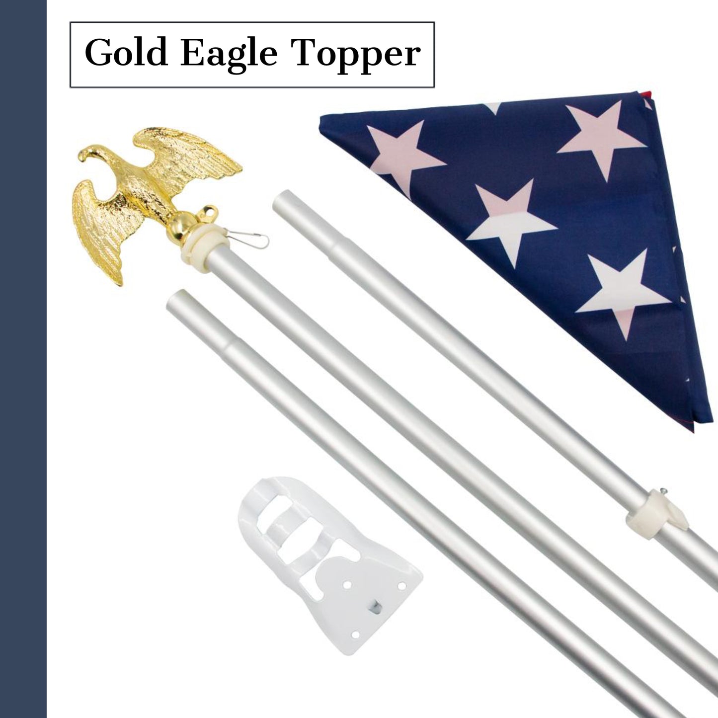 USA American Flag Pole Set 5 x 3 Feet Strong Long Lasting Stars and Stripes United States Flag