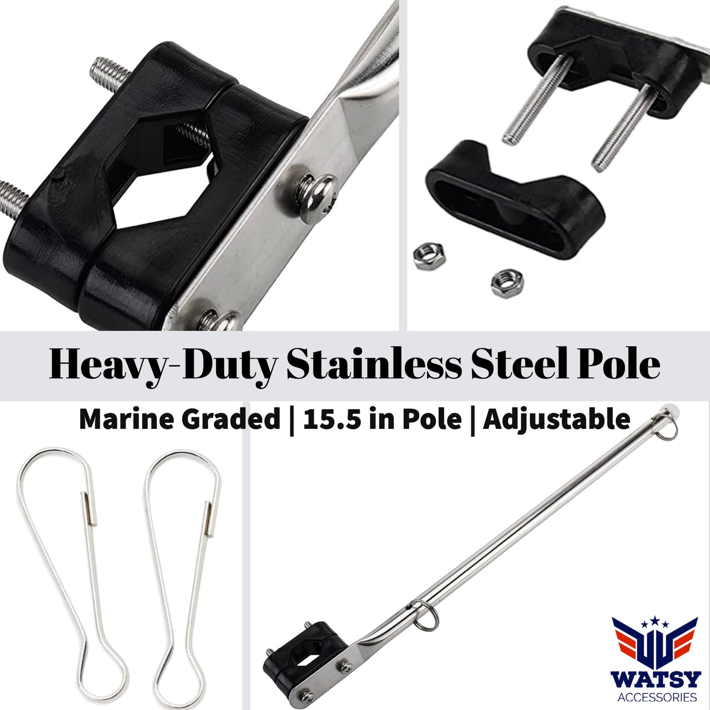 Pirate Skull Boat Flag With Pole Kit 12" x 18" Cabin Waterproof Embroidered Marine & Golf Cart Flags