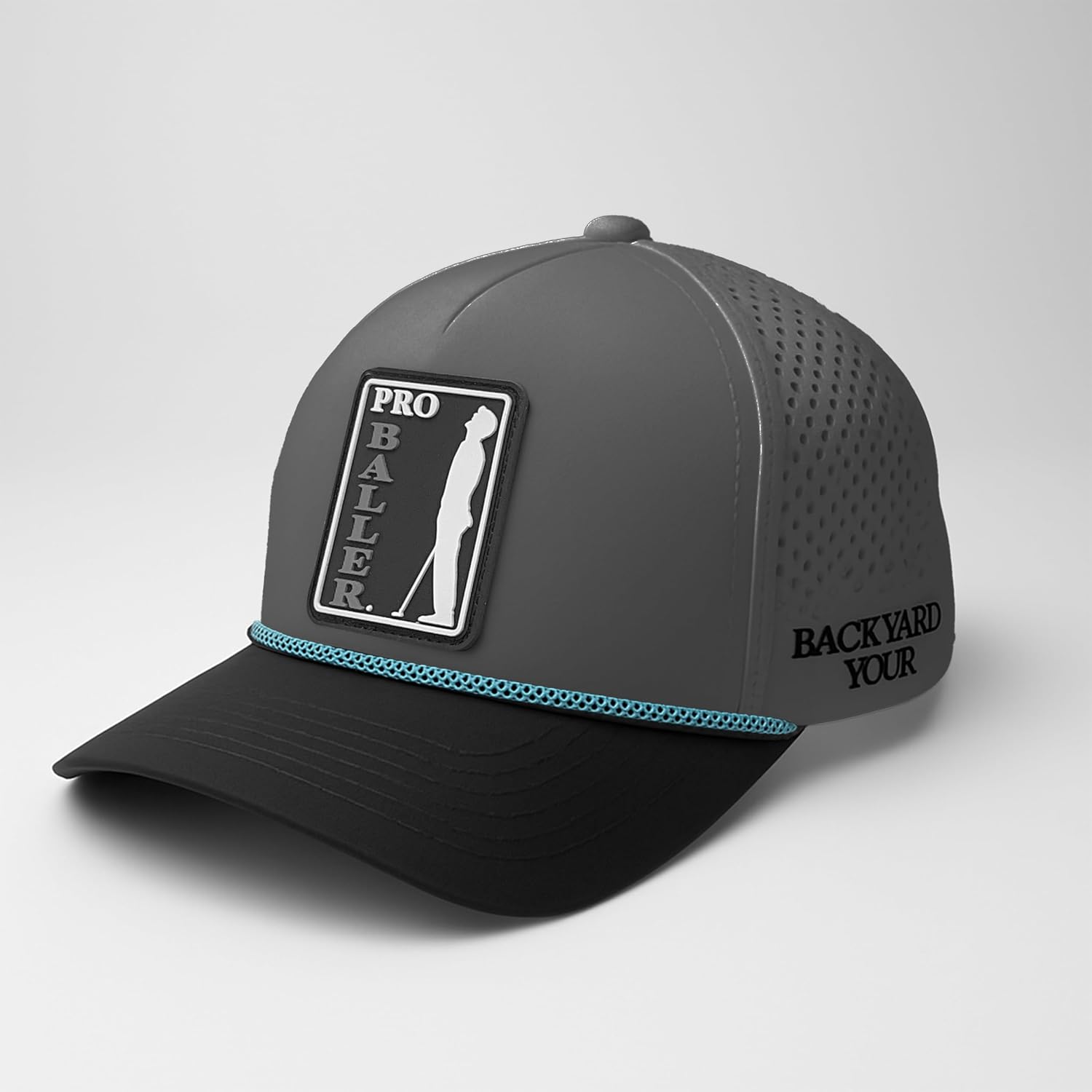 Pro Baller Golf Hat – Funny Snapback Trucker Cap with Silicone Patch, Embroidered Lettering, Breathable Adjustable Fit