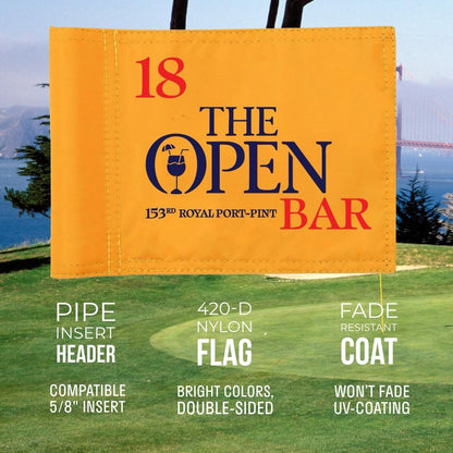 Golf Flag 8x6 Inch – 420D Nylon Double-Sided Mini Pin Flag with Tube Inset, Practice Putting Green Flags for Yard (The Open-Inspired)