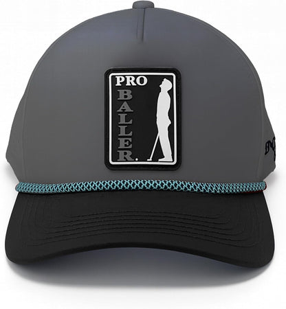 Pro Baller Golf Hat – Funny Snapback Trucker Cap with Silicone Patch, Embroidered Lettering, Breathable Adjustable Fit