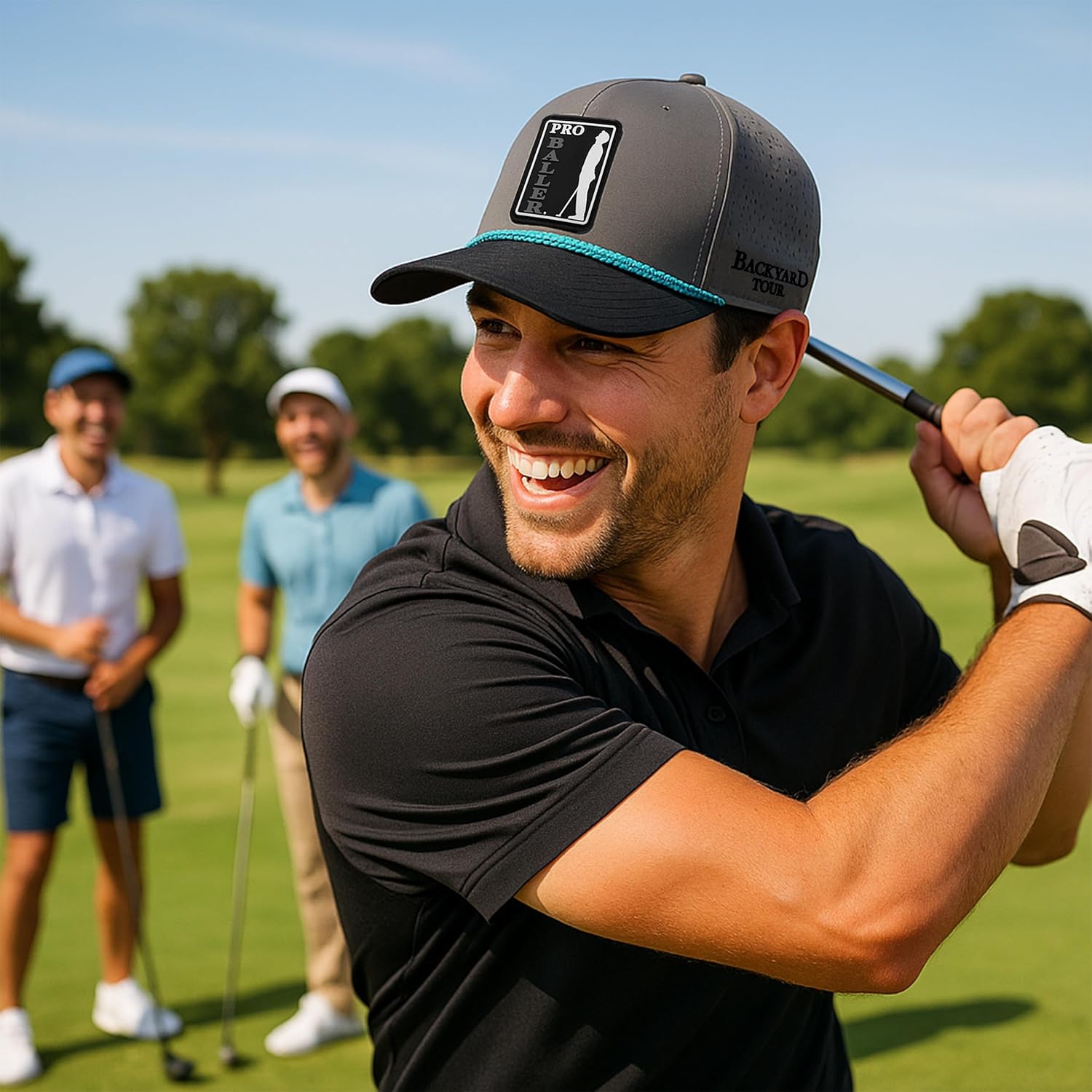 Pro Baller Golf Hat – Funny Snapback Trucker Cap with Silicone Patch, Embroidered Lettering, Breathable Adjustable Fit