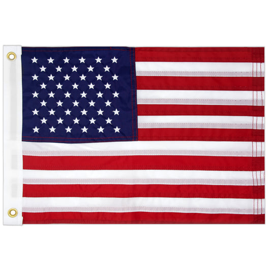 American USA Boat Flag 16" x 24" Cabin Waterproof Embroidered Marine & Golf Cart Flags