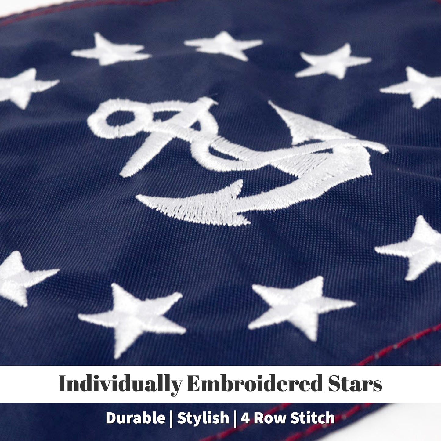American US Yacht Ensign Boat Flag 16" x 24" Inch Nautical Cabin Waterproof Embroidered Marine & Golf Cart Flags