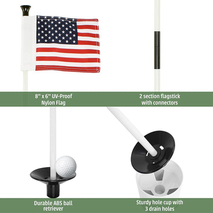 Golf Putting Green Flags Set - USA Set Of 3
