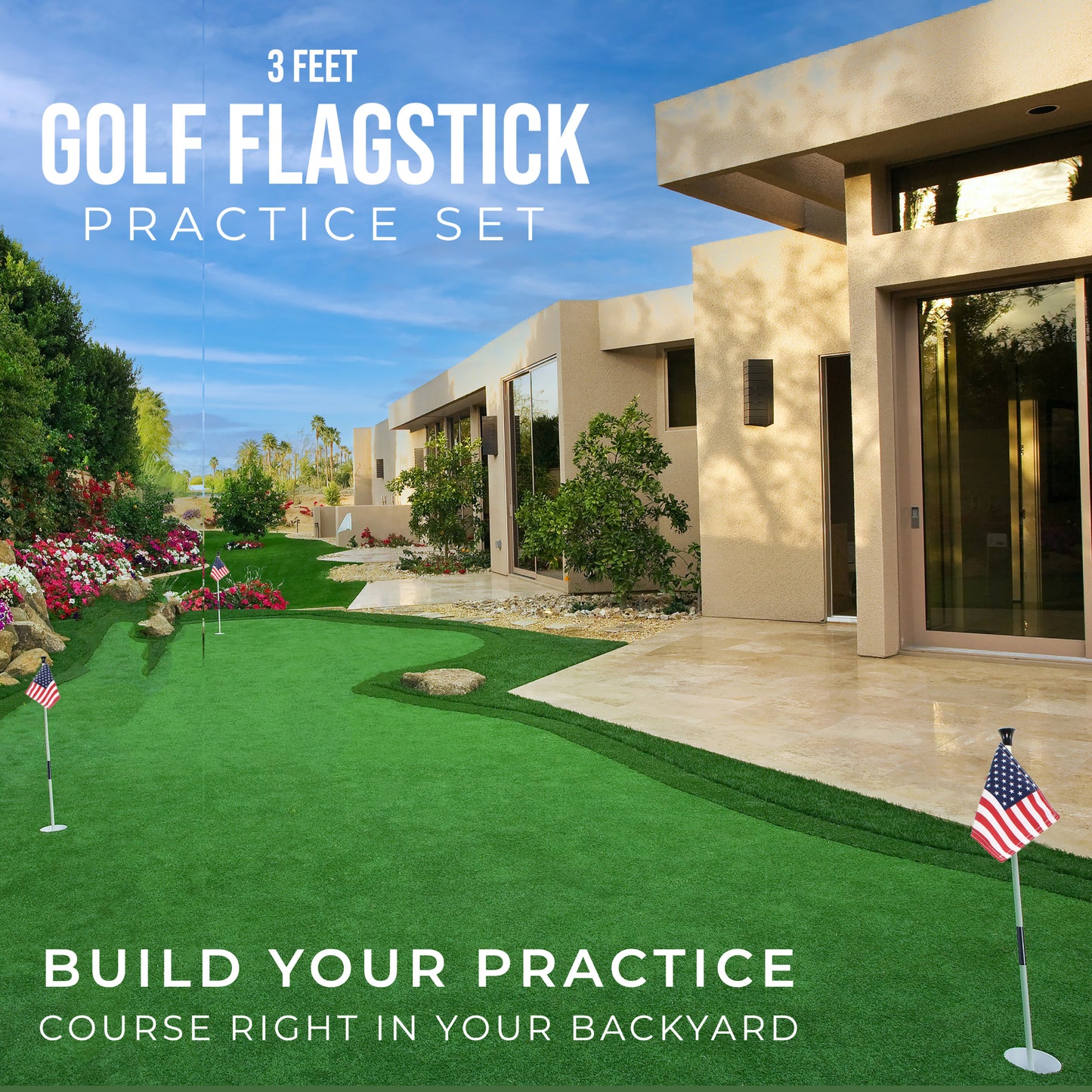 Golf Putting Green Flags Set - USA Set Of 1